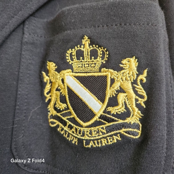 Ralph Lauren..  Navy Blue Women's Blazer with Embroidered Crest - Picture 4 of 6